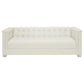 Chaviano Upholstered Tufted Living Room Set Pearl White 505391-S3 Coaster FredCo