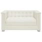 Chaviano Upholstered Tufted Living Room Set Pearl White 505391-S3 Coaster FredCo
