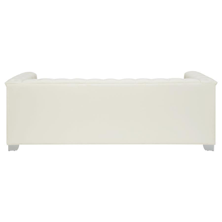 Chaviano Upholstered Tufted Living Room Set Pearl White 505391-S3 Coaster FredCo