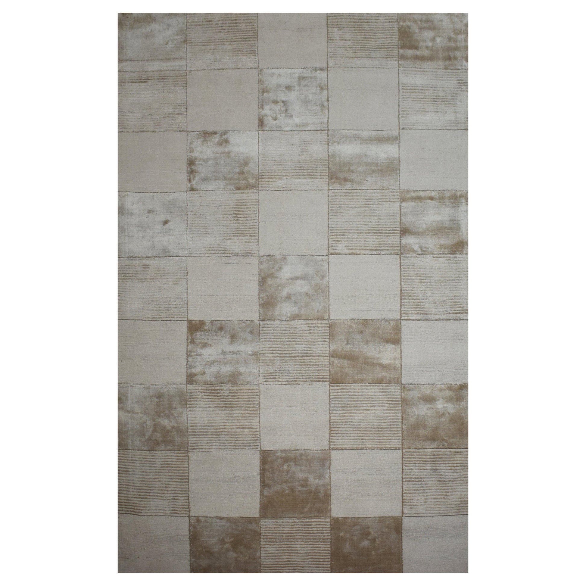 Checkered Modern Hand-Woven Viscose Rug FredCo