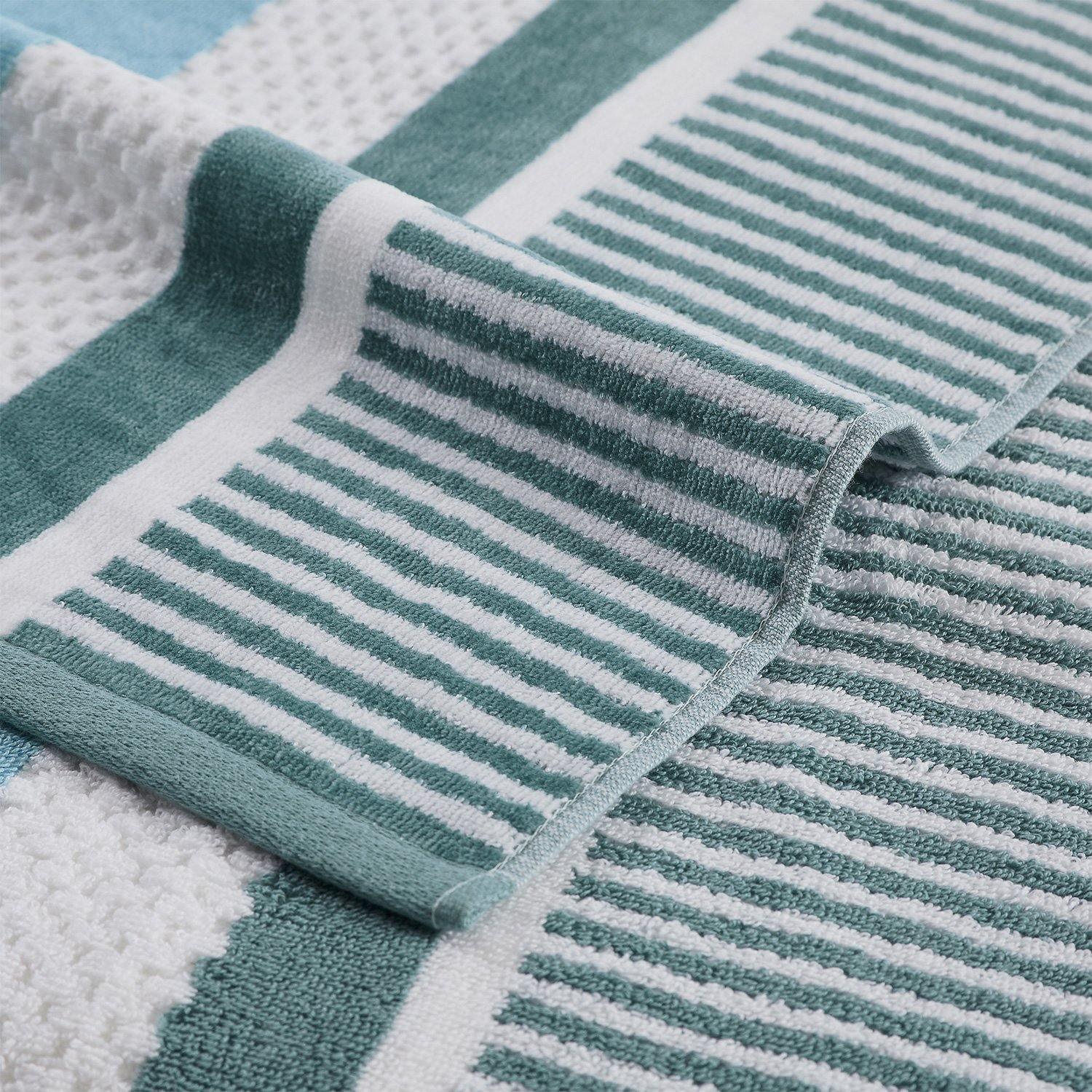 Checkered Stripes 100% Cotton Oversized Beach Towel FredCo