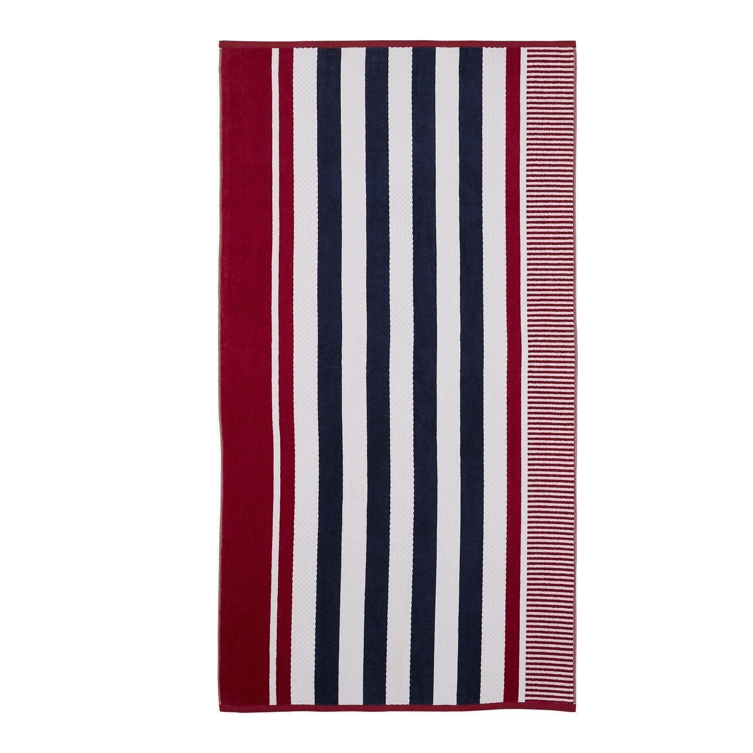 Checkered Stripes 100% Cotton Oversized Beach Towel FredCo