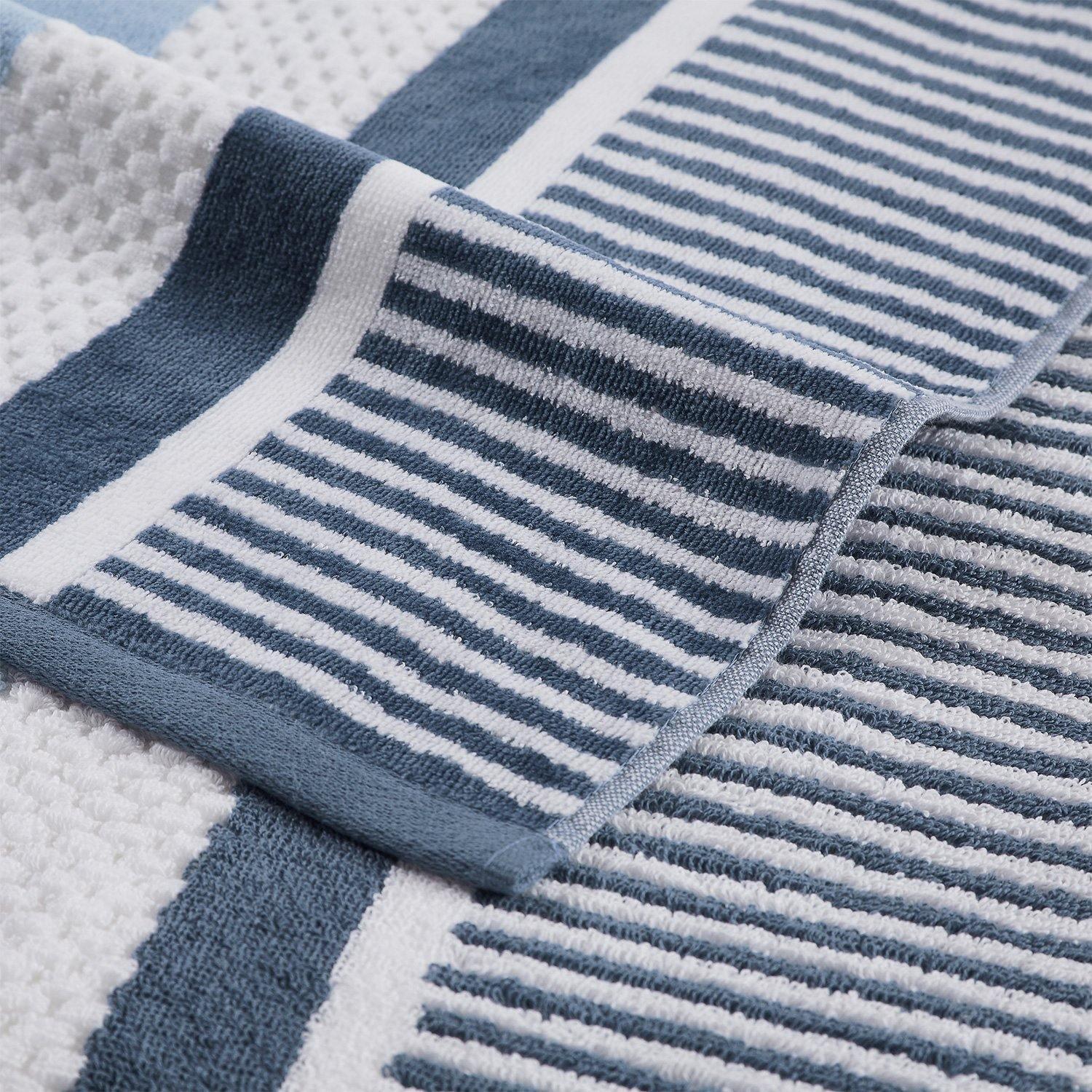 Checkered Stripes 100% Cotton Oversized Beach Towel FredCo
