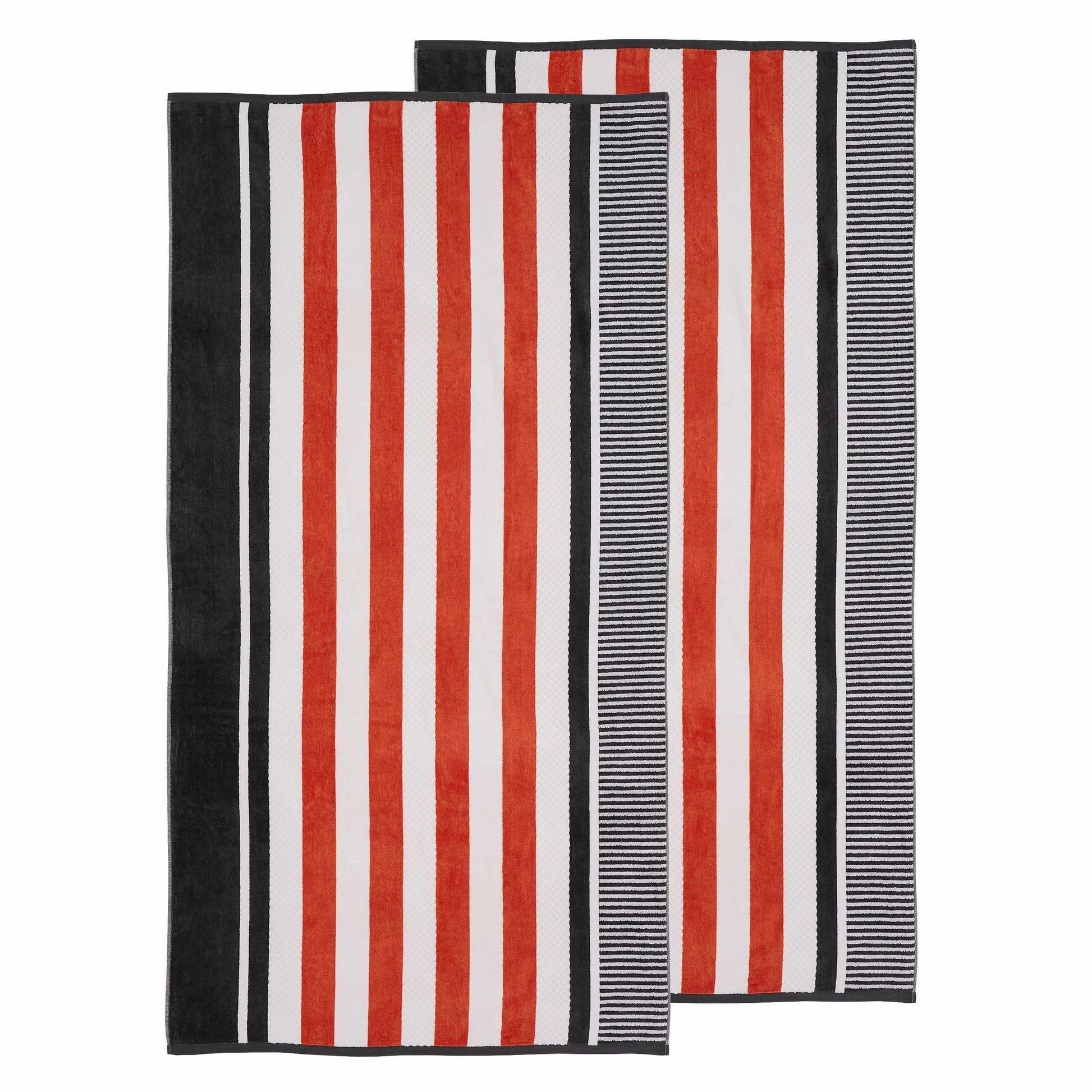 Checkered Stripes 100% Cotton Oversized Beach Towel FredCo