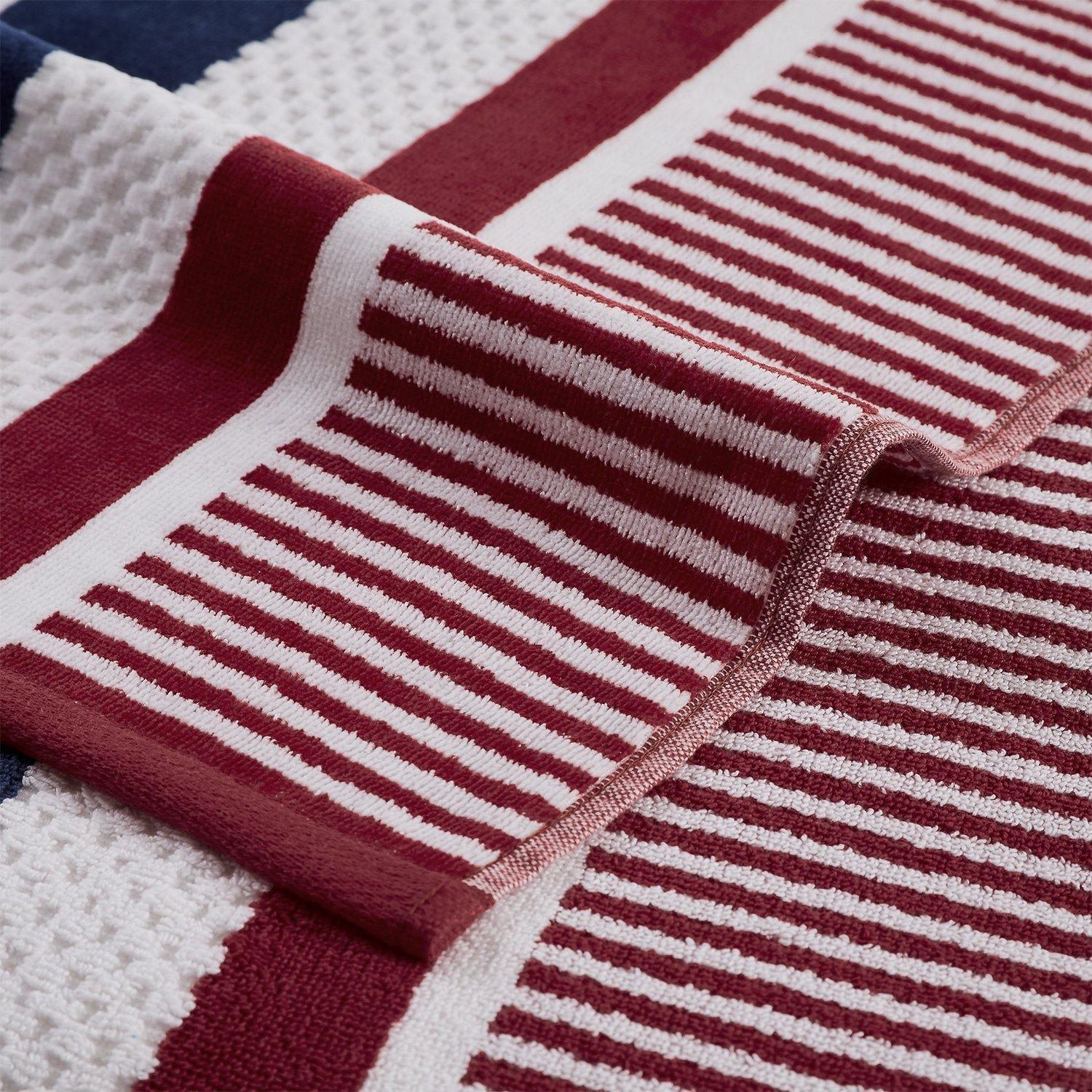 Checkered Stripes 100% Cotton Oversized Beach Towel FredCo