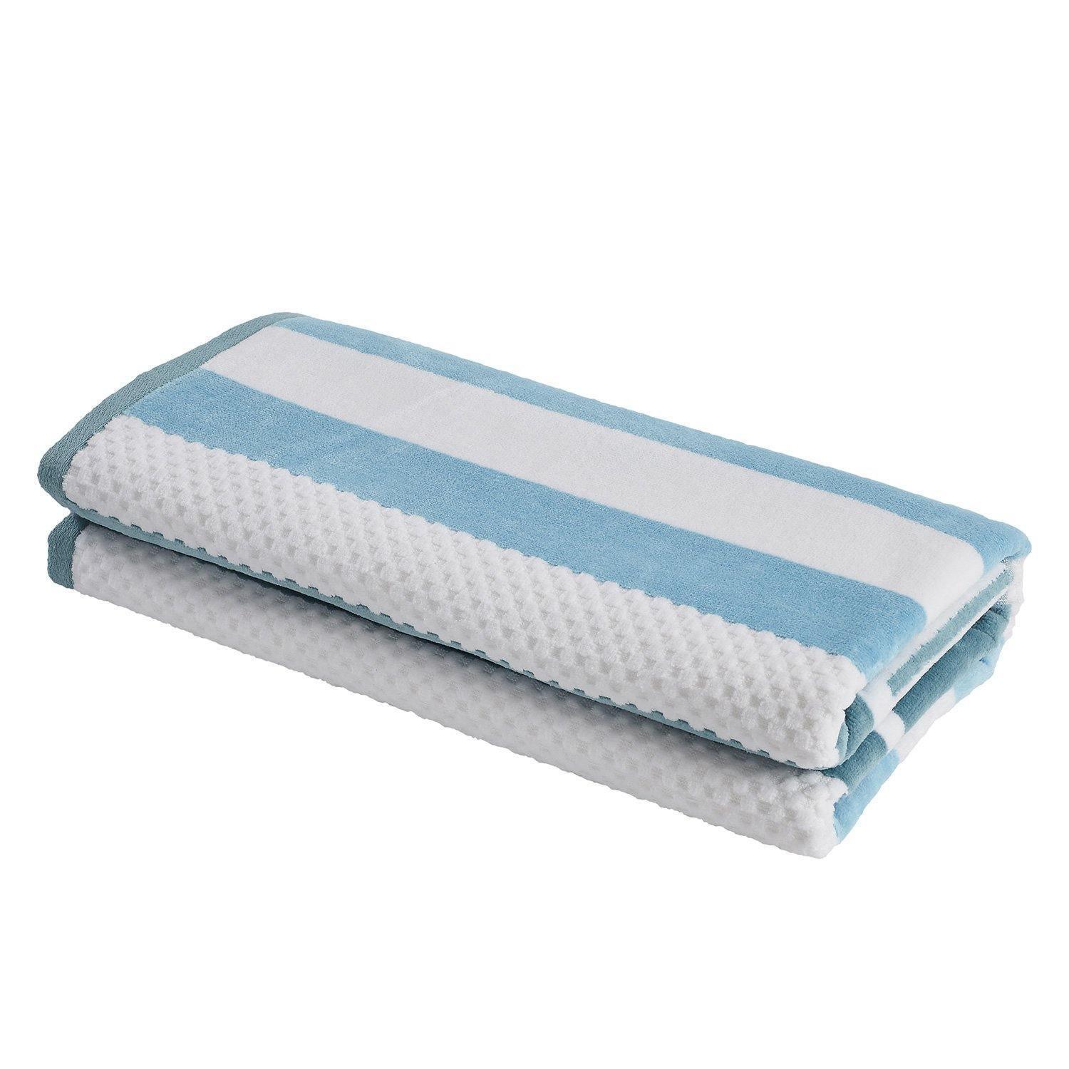 Checkered Stripes 100% Cotton Oversized Beach Towel FredCo