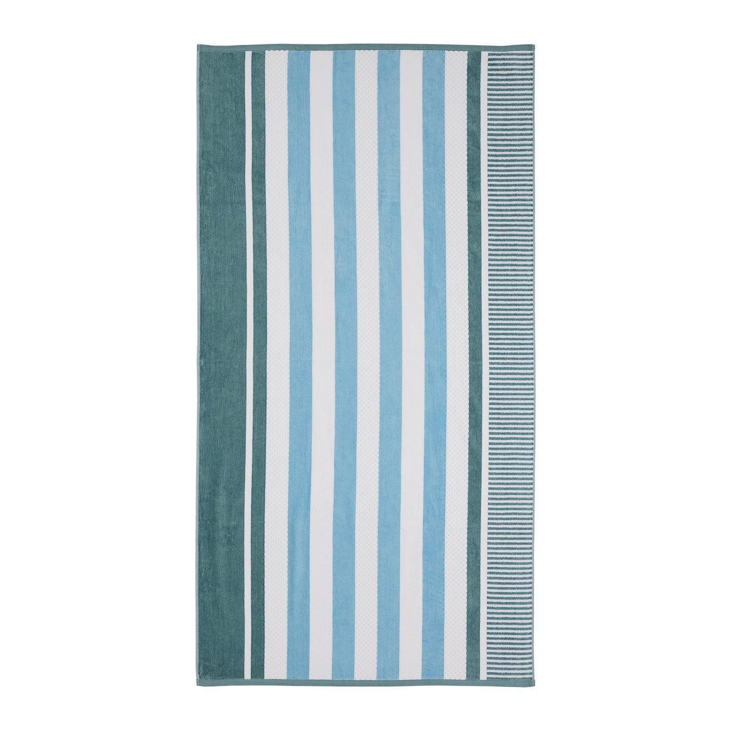Checkered Stripes 100% Cotton Oversized Beach Towel FredCo