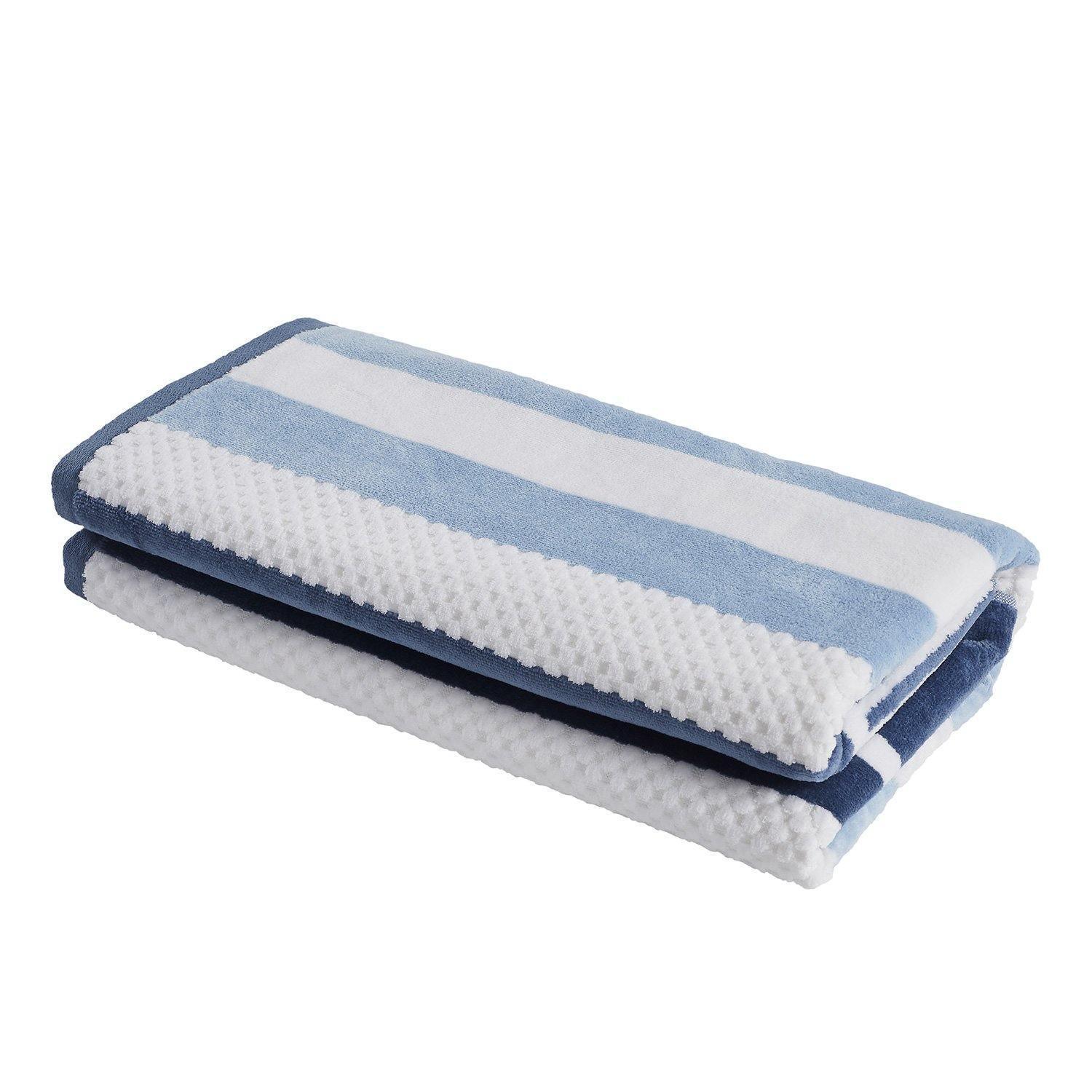 Checkered Stripes 100% Cotton Oversized Beach Towel FredCo