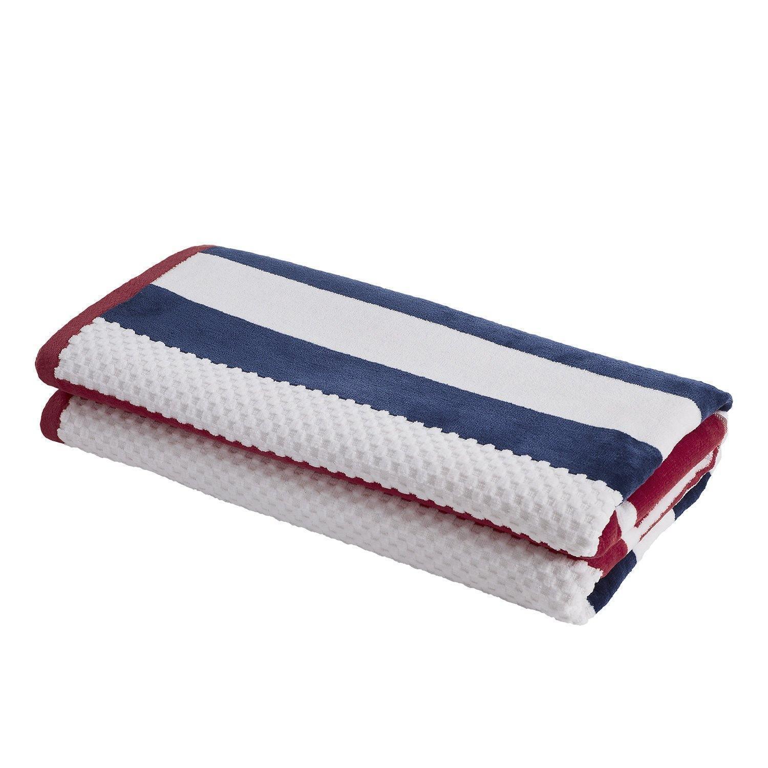 Checkered Stripes 100% Cotton Oversized Beach Towel FredCo