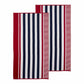 Checkered Stripes 100% Cotton Oversized Beach Towel FredCo