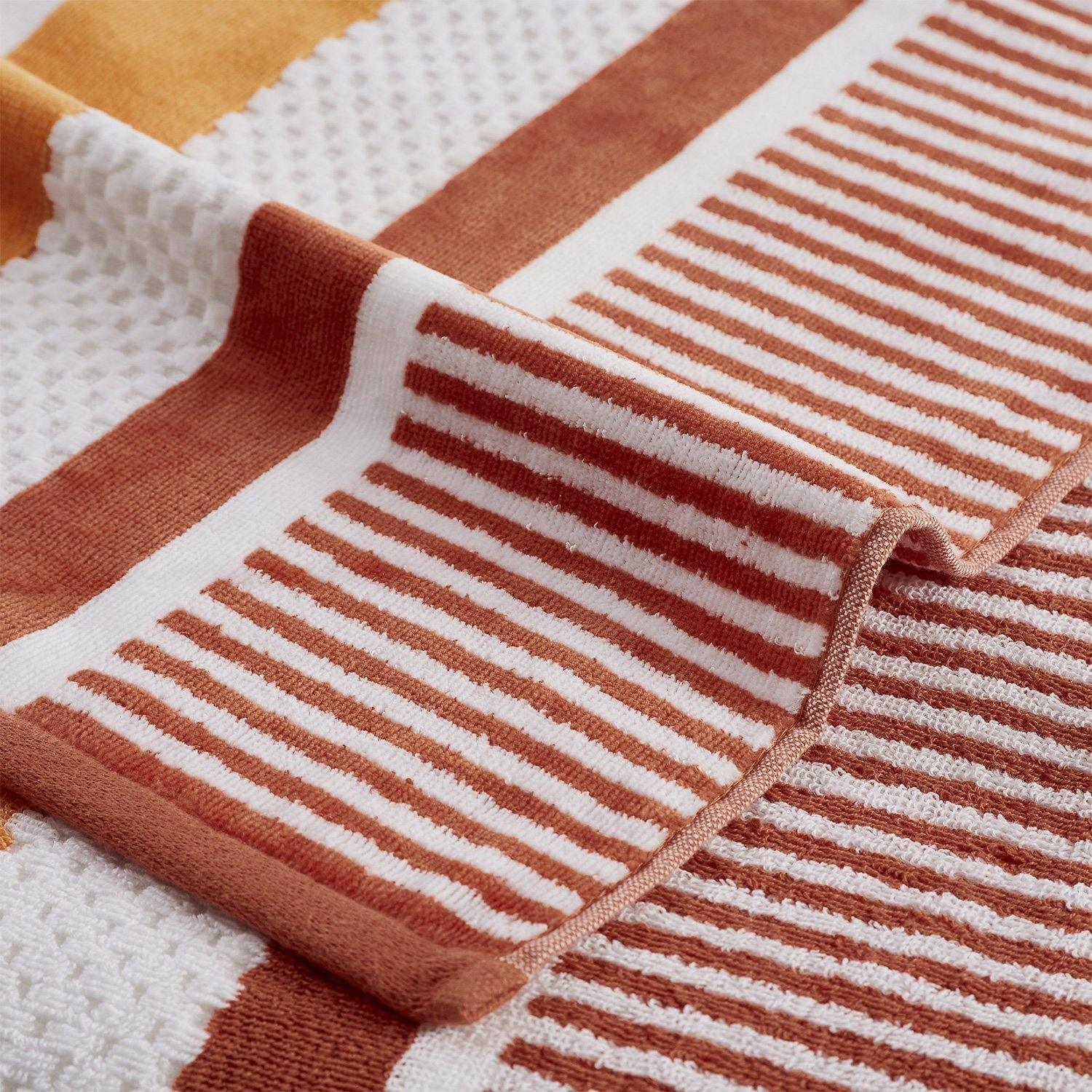 Checkered Stripes 100% Cotton Oversized Beach Towel FredCo