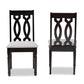 Cherese Modern and Contemporary Grey Fabric Upholstered and Dark Brown Finished Wood 2-Piece Dining Chair Set FredCo