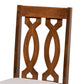 Cherese Modern and Contemporary Grey Fabric Upholstered and Walnut Brown Finished 5-Piece Wood Dining Set FredCo