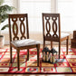 Cherese Modern and Contemporary Grey Fabric Upholstered and Walnut Brown Finished Wood 2-Piece Dining Chair Set FredCo