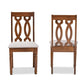 Cherese Modern and Contemporary Grey Fabric Upholstered and Walnut Brown Finished Wood 2-Piece Dining Chair Set FredCo