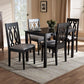 Cherese Modern and Contemporary Grey Fabric Upholstered Espresso Brown Finished 5-Piece Wood Dining Set FredCo