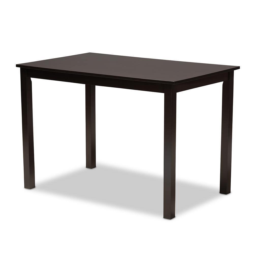 Cherese Modern and Contemporary Grey Fabric Upholstered Espresso Brown Finished 5-Piece Wood Dining Set FredCo