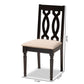 Cherese Modern and Contemporary Sand Fabric Upholstered Espresso Brown Finished Wood Dining Chair (Set of 4) FredCo
