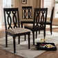Cherese Modern and Contemporary Sand Fabric Upholstered Espresso Brown Finished Wood Dining Chair (Set of 4) FredCo