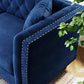 Chesterfield Velvet Couch Blue FredCo