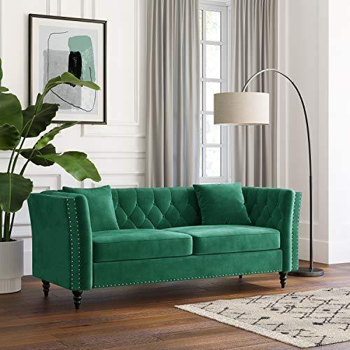 Chesterfield Velvet Couch Emerald FredCo