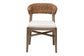 Chloe Modern Bohemian Walnut Brown Finished Mahogany Wood and Natural Rattan Dining Chair FredCo