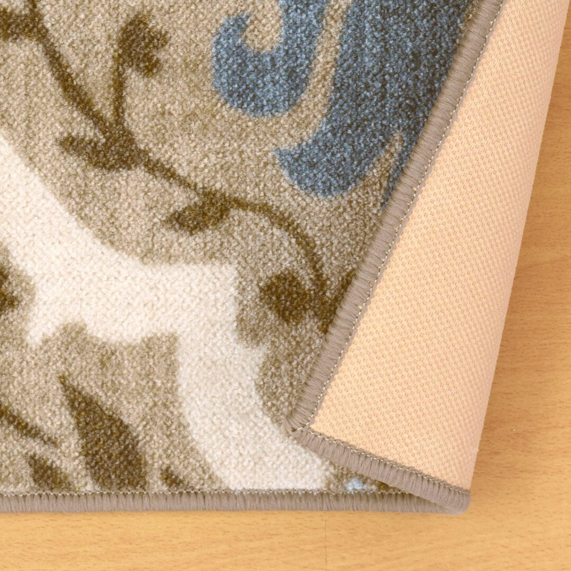 Chloe Non-Slip Nylon Foldable Modern Floral Damask Rug FredCo