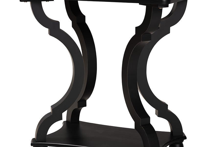 Cianna Classic and Traditional Black Wood End Table FredCo