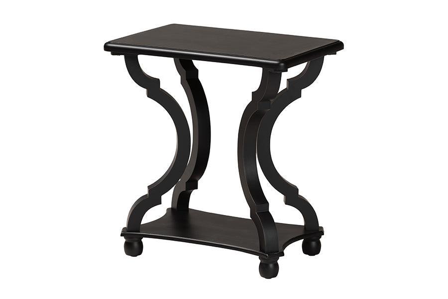 Cianna Classic and Traditional Black Wood End Table FredCo