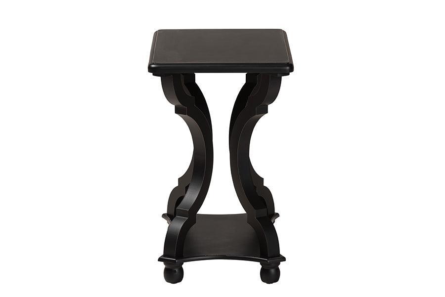 Cianna Classic and Traditional Black Wood End Table FredCo