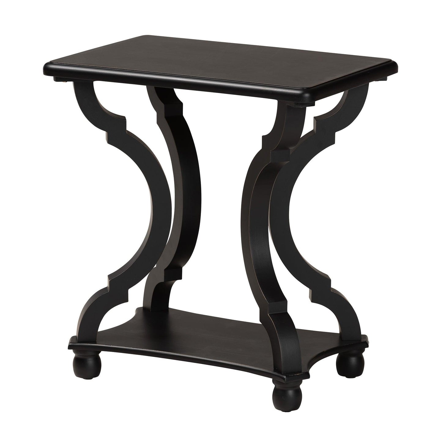 Cianna Classic and Traditional Black Wood End Table FredCo