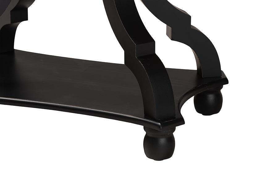 Cianna Classic and Traditional Black Wood End Table FredCo
