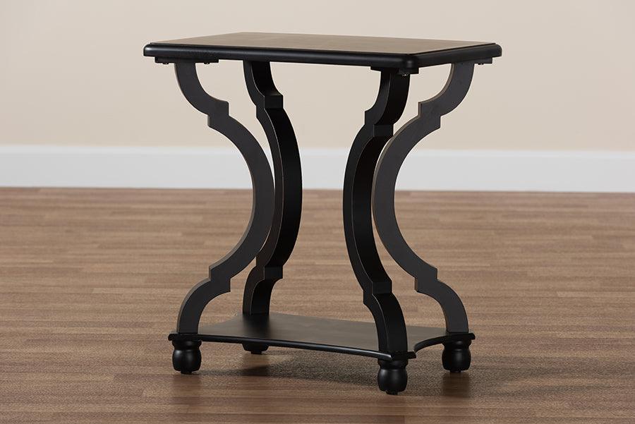 Cianna Classic and Traditional Black Wood End Table FredCo