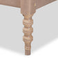 Cielle French Bohemian Antique Oak Finished Wood Queen Size Platform Bed Frame FredCo