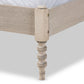 Cielle French Bohemian Antique White Oak Finished Wood Full Size Platform Bed Frame FredCo