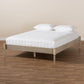 Cielle French Bohemian Antique White Oak Finished Wood Queen Size Platform Bed Frame FredCo
