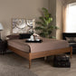 Cielle French Bohemian Ash Walnut Finished Wood Full Size Platform Bed Frame FredCo