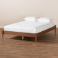 Cielle French Bohemian Ash Walnut Finished Wood King Size Platform Bed Frame FredCo