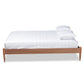 Cielle French Bohemian Ash Walnut Finished Wood Queen Size Platform Bed Frame FredCo
