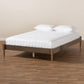 Cielle French Bohemian Weathered Grey Oak Finished Wood Queen Size Platform Bed Frame FredCo