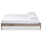 Cielle French Bohemian Weathered Grey Oak Finished Wood Queen Size Platform Bed Frame FredCo