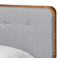Cilka Mid-Century Modern Light Grey Fabric Upholstered and Ash Walnut Finished Wood Twin Size Platform Bed FredCo