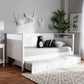 Cintia Cottage Farmhouse White Finished Wood Twin Size Daybed with Trundle FredCo