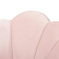 Cinzia Glam and Luxe Light Pink Velvet Fabric Upholstered Gold Finished Seashell Shaped Accent Chair FredCo