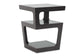 Clara Black Modern End Table with 3-Tiered Glass Shelves FredCo