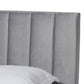 Clare Glam and Luxe Grey Velvet Fabric Upholstered Full Size Panel Bed with Channel Tufted Headboard FredCo