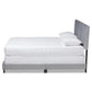 Clare Glam and Luxe Grey Velvet Fabric Upholstered King Size Panel Bed with Channel Tufted Headboard FredCo
