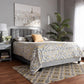 Clare Glam and Luxe Grey Velvet Fabric Upholstered King Size Panel Bed with Channel Tufted Headboard FredCo