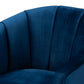 Clarisse Glam and Luxe Navy Blue Velvet Fabric Upholstered Gold Finished Accent Chair FredCo
