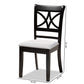 Clarke Modern and Contemporary Grey Fabric Upholstered and Espresso Brown Finished Wood 4-Piece Dining Chair Set FredCo